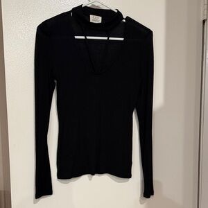 Chic Black Long Sleeve Women's Top